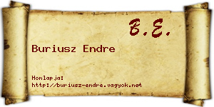 Buriusz Endre névjegykártya